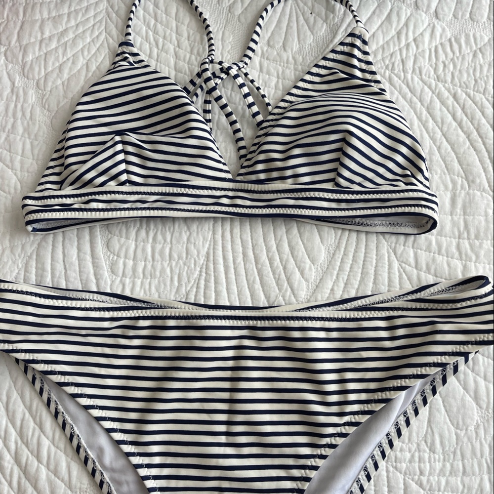 Cupshe bikinis navy & white striped